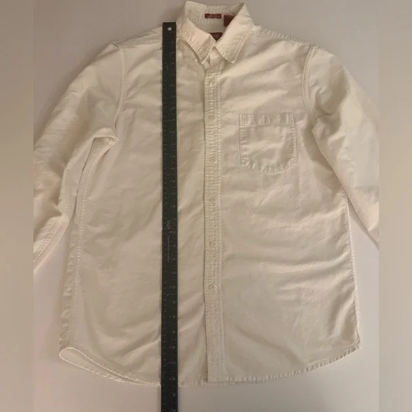 IZOD Men’s Slim Fit Collared Long Sleeve Button Dress Shirt White Size M - Picture 4 of 6